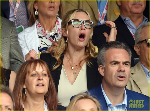 LONDON, ENGLAND - JULY 12:  Kate Winslet attends day 13 of the Wimbledon Tennis Championships at Wimbledon on July 12, 2015 in London, England.  (Photo by Karwai Tang/WireImage)